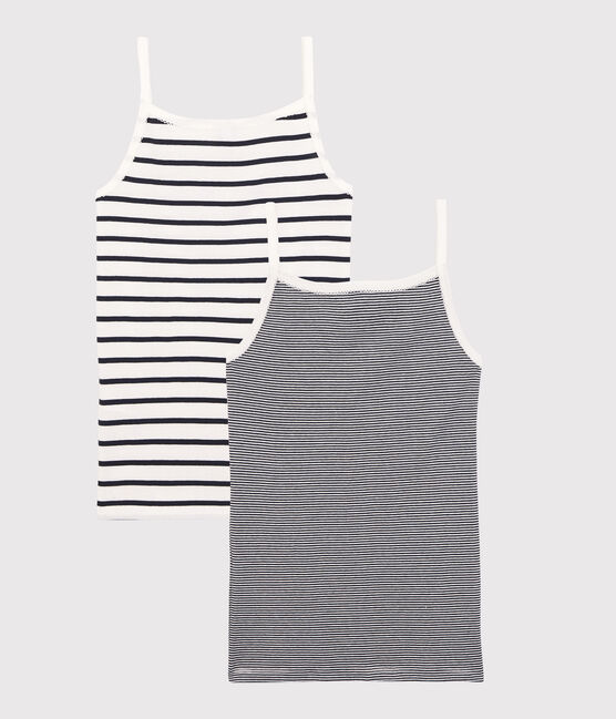 Girls' Striped Organic Cotton Vest Tops - 2-Pack variante 1