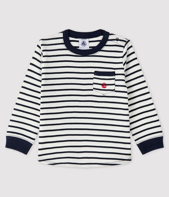 Baby boy's t-shirt MARSHMALLOW white/SMOKING blue