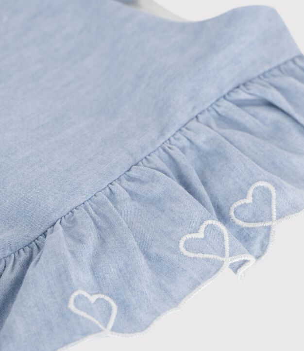 Children's sleeveless cotton dress blue