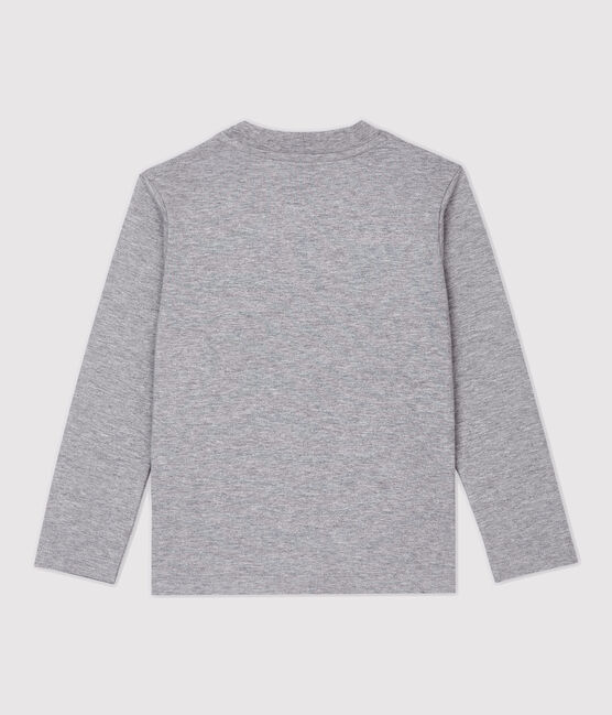 Boys' Long-Sleeved Cotton T-Shirt SUBWAY CHINE grey