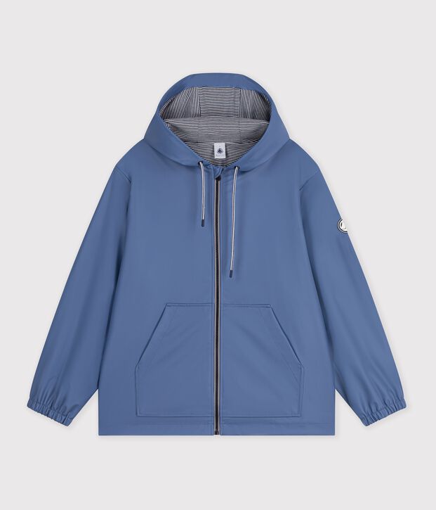 Women's short raincoat blue