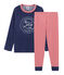 Girls' Velour Pyjamas CHALOUPE blue/MULTICO white