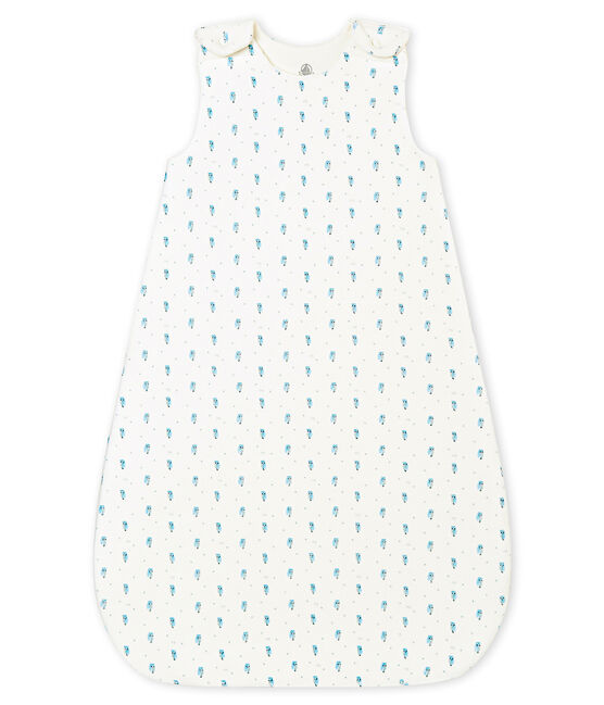 Baby boy's print velour sleeping bag MARSHMALLOW white/MULTICO white