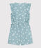 Children's sleeveless floral cotton jumpsuit PAUL blue/MARSHMALLOW white