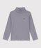 Children's cotton roll neck for girls or boys blue/white