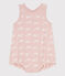 Babies' Cotton Pink Whale Playsuit SALINE /MARSHMALLOW