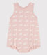 Babies' Cotton Pink Whale Playsuit
