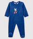 Babies' Blue Velour Sleepsuit
