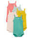 Baby Girls' Bodysuits with Straps - Set of 5