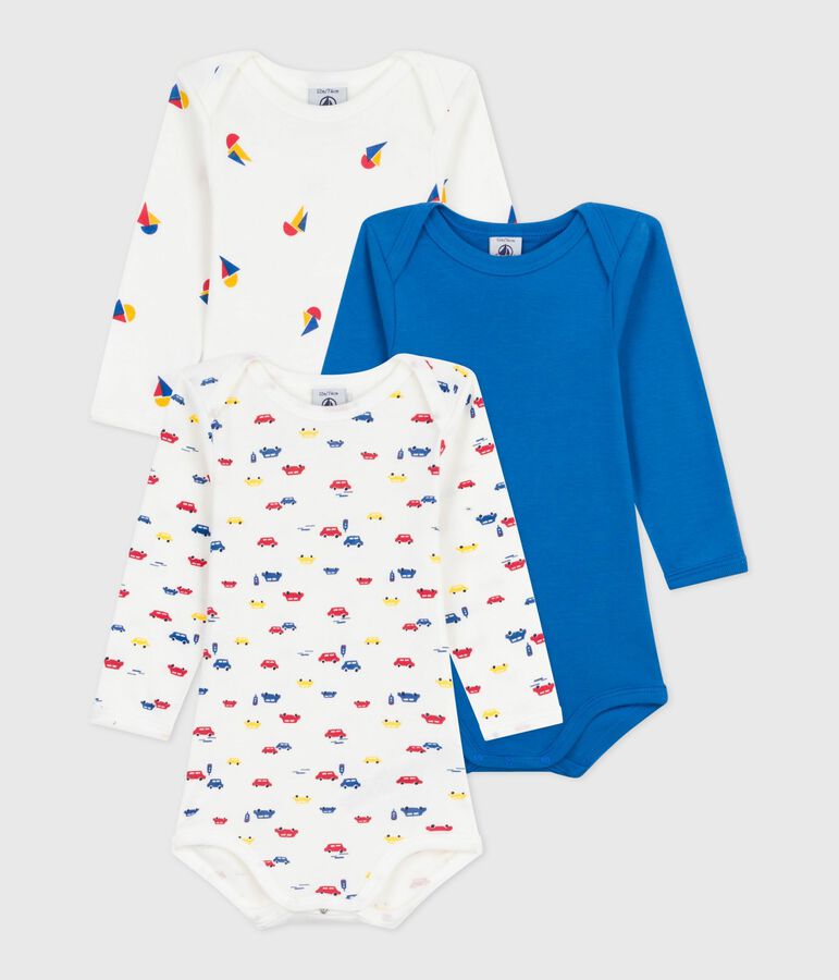 Pack of long-sleeved printed cotton bodies for babies multicolor