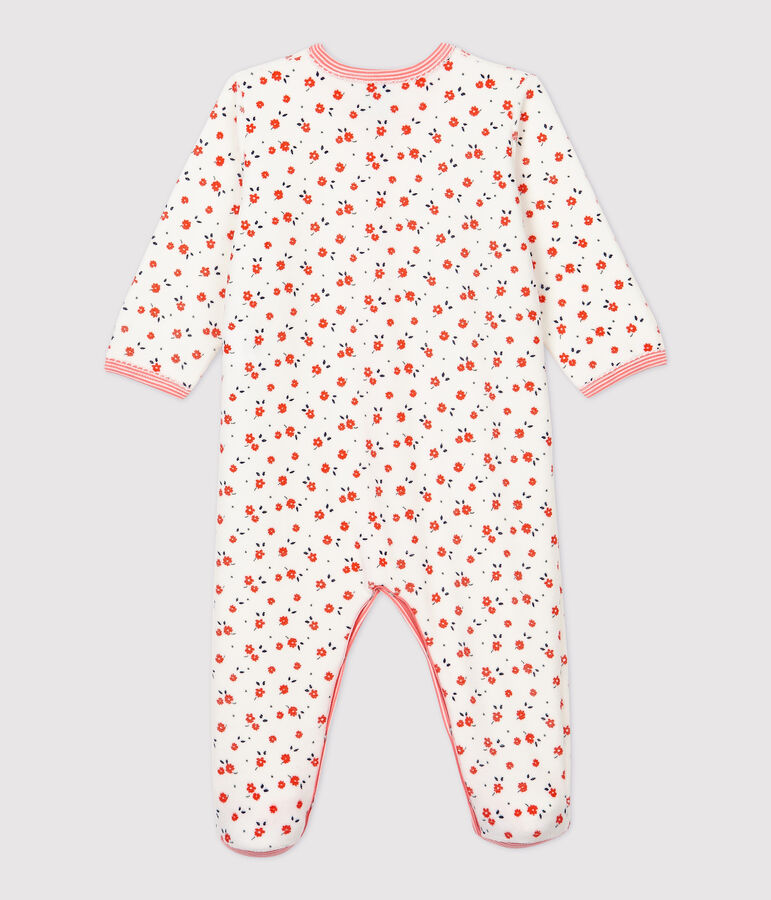 Babies' Floral Velour Sleepsuit white/multicolor