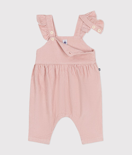 Babies' corduroy dungarees SALINE pink