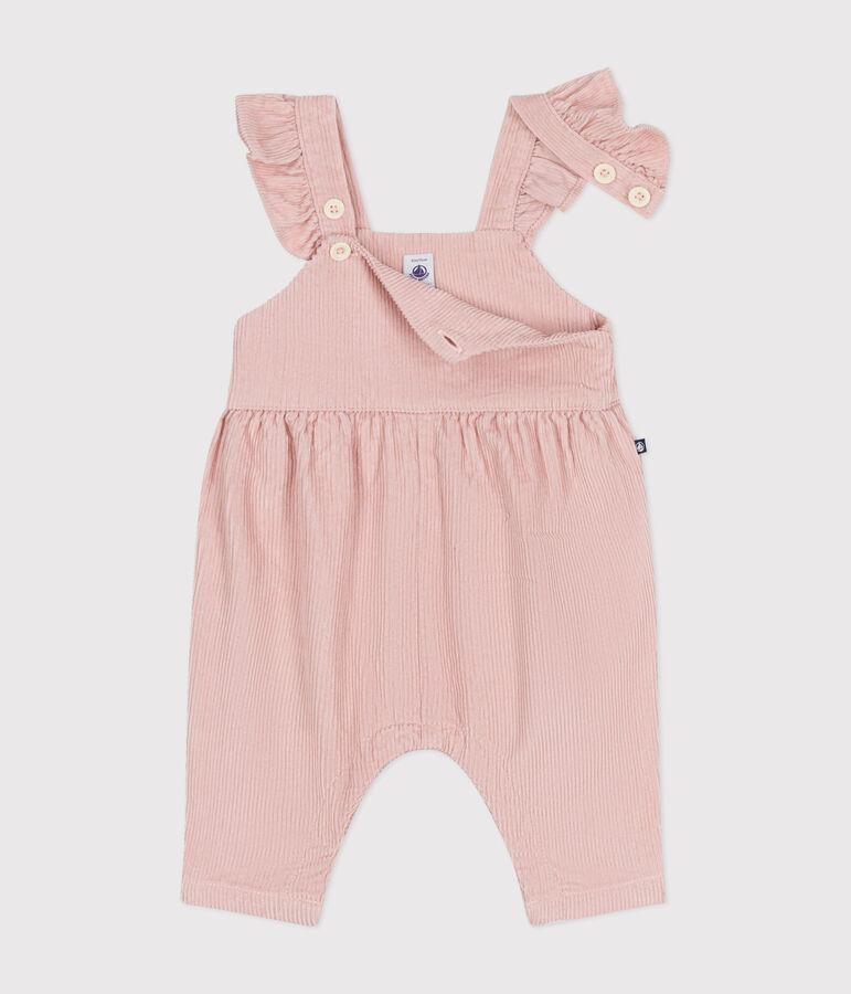 Babies' corduroy dungarees SALINE pink