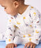 Babies' Paris-print footless cotton pyjama suit MARSHMALLOW white/MULTICO white