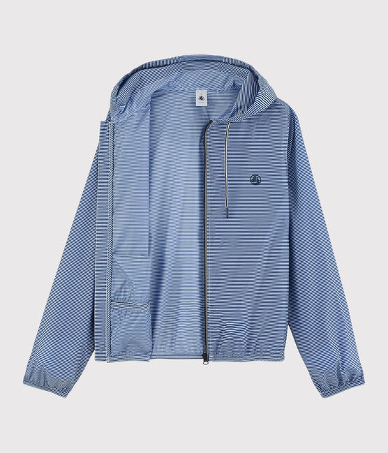 Unisex Stripy Windbreaker SURF blue/MARSHMALLOW white