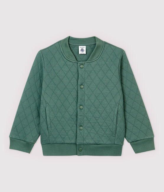 Boys' Tube Knit Baseball Jacket Style Cardigan VALLEE green