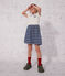 Girls' Short-Sleeved Cotton Dress MEDIEVAL blue/MARSHMALLOW white