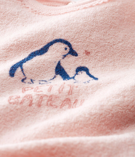 Baby Girls' Sleepsuit in Extra Warm Brushed Terry Towelling MINOIS pink