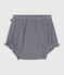 Babies' pinstriped cotton bloomers SMOKING blue/MARSHMALLOW white