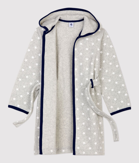 Unisex Star Fleece Dressing Gown BELUGA grey/ECUME white