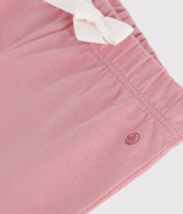 Babies' plain cotton shorts pink