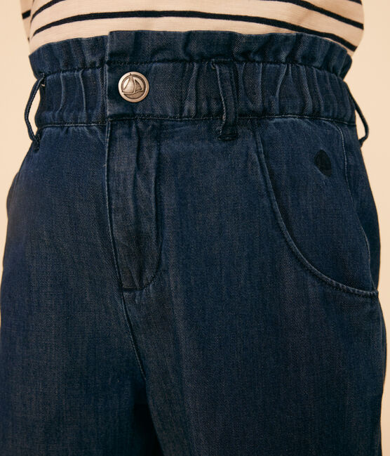 Girls' Lightweight Straight-Fit Denim Trousers DENIM blue