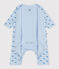 Babies' footless whale-patterned cotton bodyjama TOUDOU blue/ALASKA
