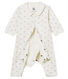 Baby boys' footless bodyjama in printed 1x1 rib knit
