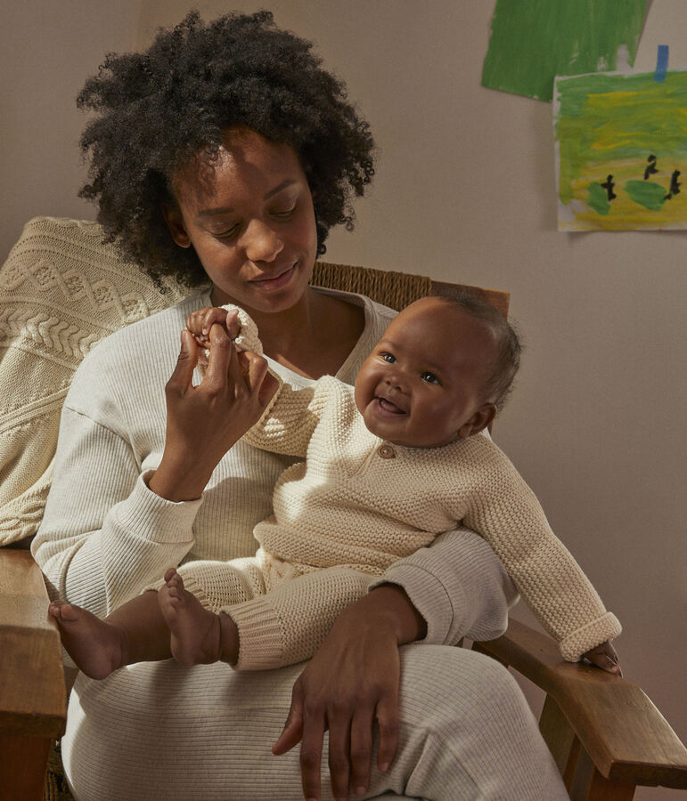 Cotton Knit Clothing - 2-Piece Set Ecru