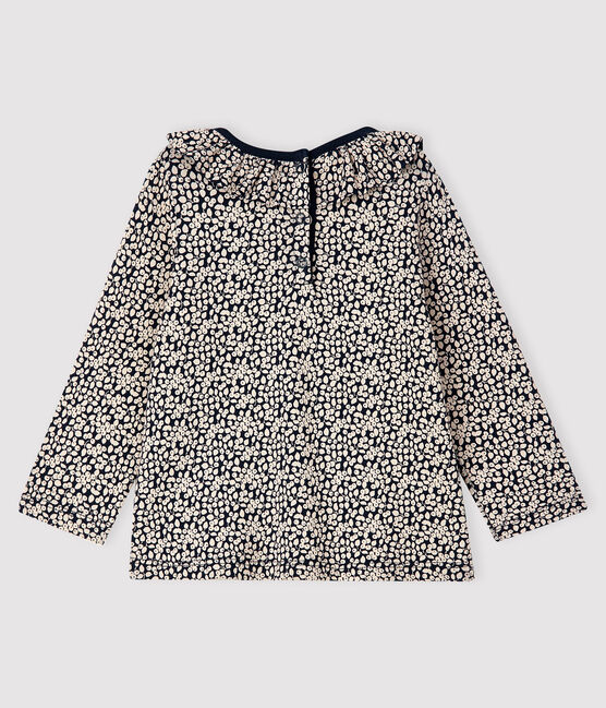 Baby girl's long-sleeved blouse SMOKING blue/MARSHMALLOW white
