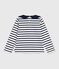 Children's cotton Breton top MARSHMALLOW white/SMOKING blue