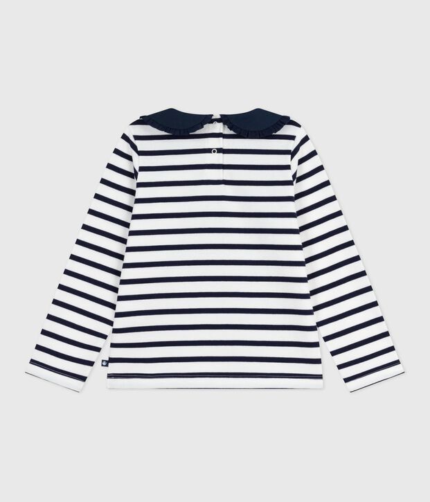 Children's cotton Breton top white/blue