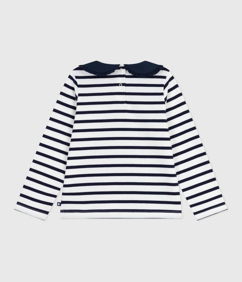 Children's cotton Breton top white/blue