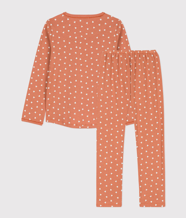 Girls' Heart Cotton Pyjamas pink/white