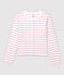 Women's Striped Linen and Cotton Blend Cardigan MARSHMALLOW white/BOHEME pink