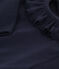 Babies' Long-Sleeved Cotton Bodysuit With Ruff Collar SMOKING blue