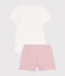 Children's short cotton pyjamas MARSHMALLOW white/CHARME pink