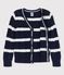Boys' Cotton Cardigan SMOKING blue/MARSHMALLOW white