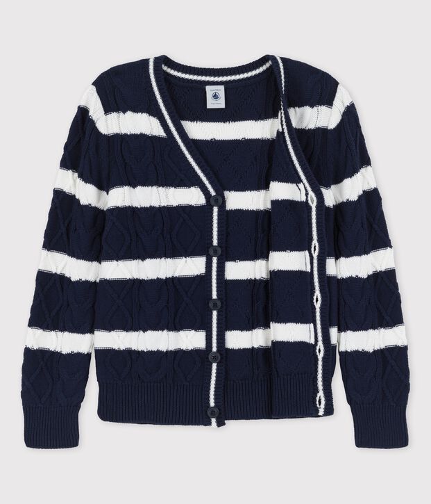 Boys' Cotton Cardigan blue/white