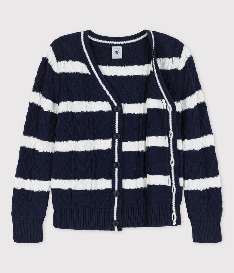 Boys' Cotton Cardigan blue/white