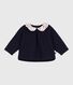 Babies' plain cotton sweatshirt with a printed collar