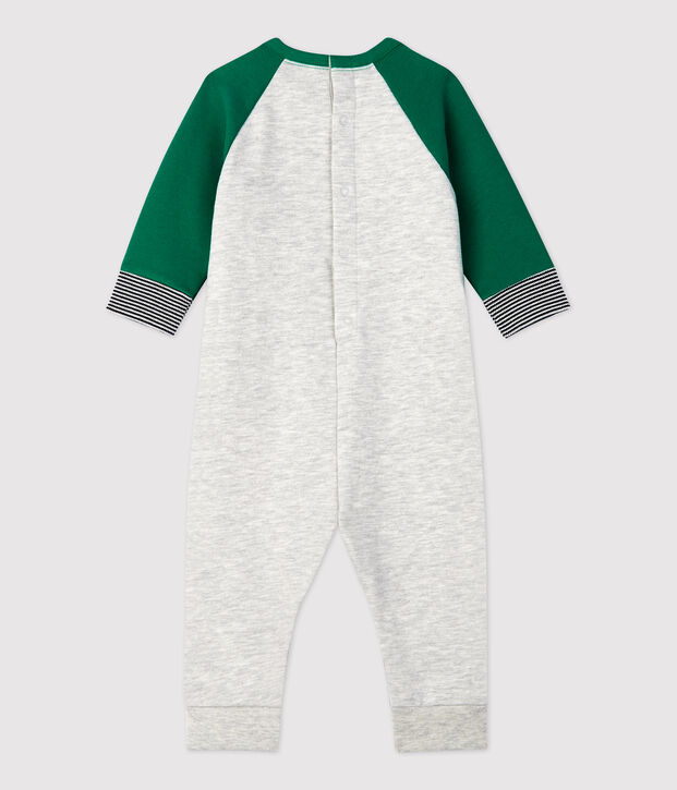 Babies' Fleece Jumpsuit grey/green