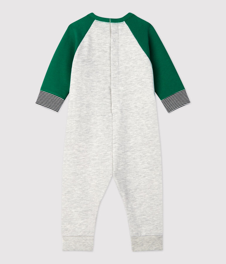 Babies' Fleece Jumpsuit grey/green