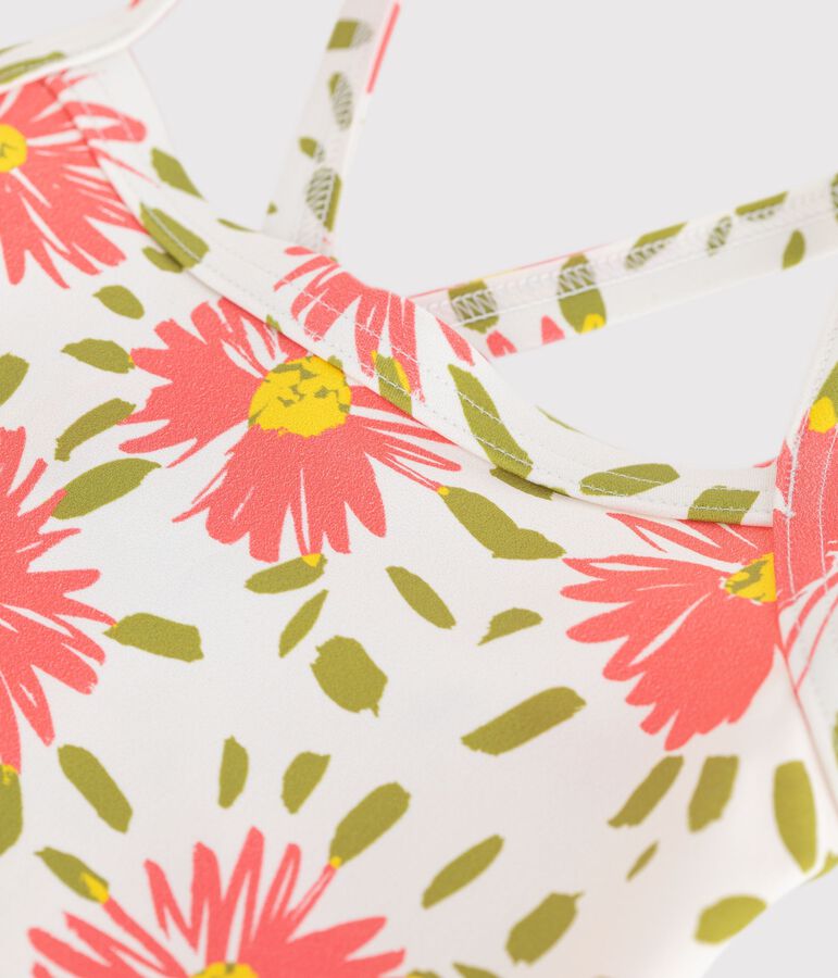 Children's one-piece floral swimsuit white/multicolor