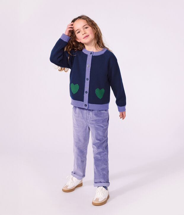 Children's plain wool and cotton cardigan SOIR