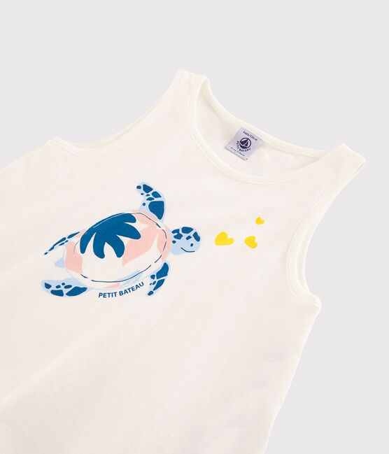 Girls' Cotton Vest MARSHMALLOW white