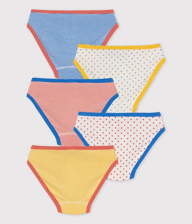 Girls' Pinstriped Organic Cotton Knickers - 5-Pack multicolor