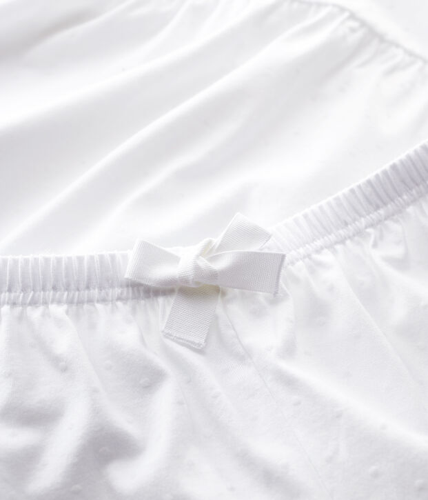 Girls'/Women's White Fine Cotton Short Pyjamas white