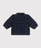 Babies' printed puffer jacket with a retractable hood SMOKING blue/MARSHMALLOW white