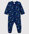 Babies' Starry Night Fleece Sleepsuit MEDIEVAL blue/MULTICO white